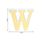3D Marquee Letter "W" Warm White 8 LED Lights Gold - Chic Light-Up Decor for Events 6"