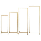 Set of 4 Gold Metal Frame Wedding Arch, Rectangular Backdrop Stand, Floral Display Frame - 3.5ft, 4.5ft, 5.5ft, 6.5ft