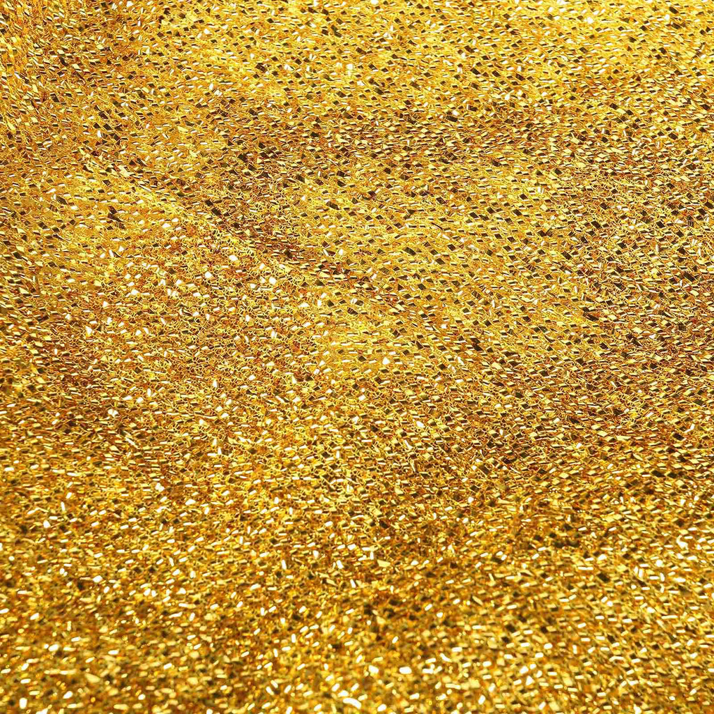 Stretch Spandex Chair Cover Gold for Folding Chairs - Luxurious Metallic Shimmer Tinsel Back Design Fitted Slipcover