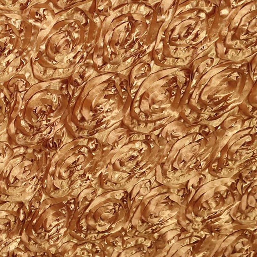 Rosette Satin 21ft Table Skirt Gold - 3D Floral Table Cover