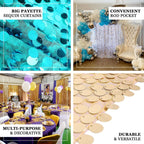 8ftx8ft Gold Big Payette Sequin Event Curtain Drapes, Backdrop Event Panel