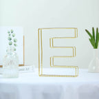 8" Tall Gold Freestanding 3D Decorative Wire Letter, Wedding Centerpiece - E