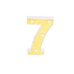 3D Marquee Number "7" Warm White 4 LED Lights Gold - Stylish Light-Up Accent for Events 6"