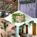 8ft Green UV Protected Artificial Silk Ivy Leaf Garland Vine, Outdoor Indoor