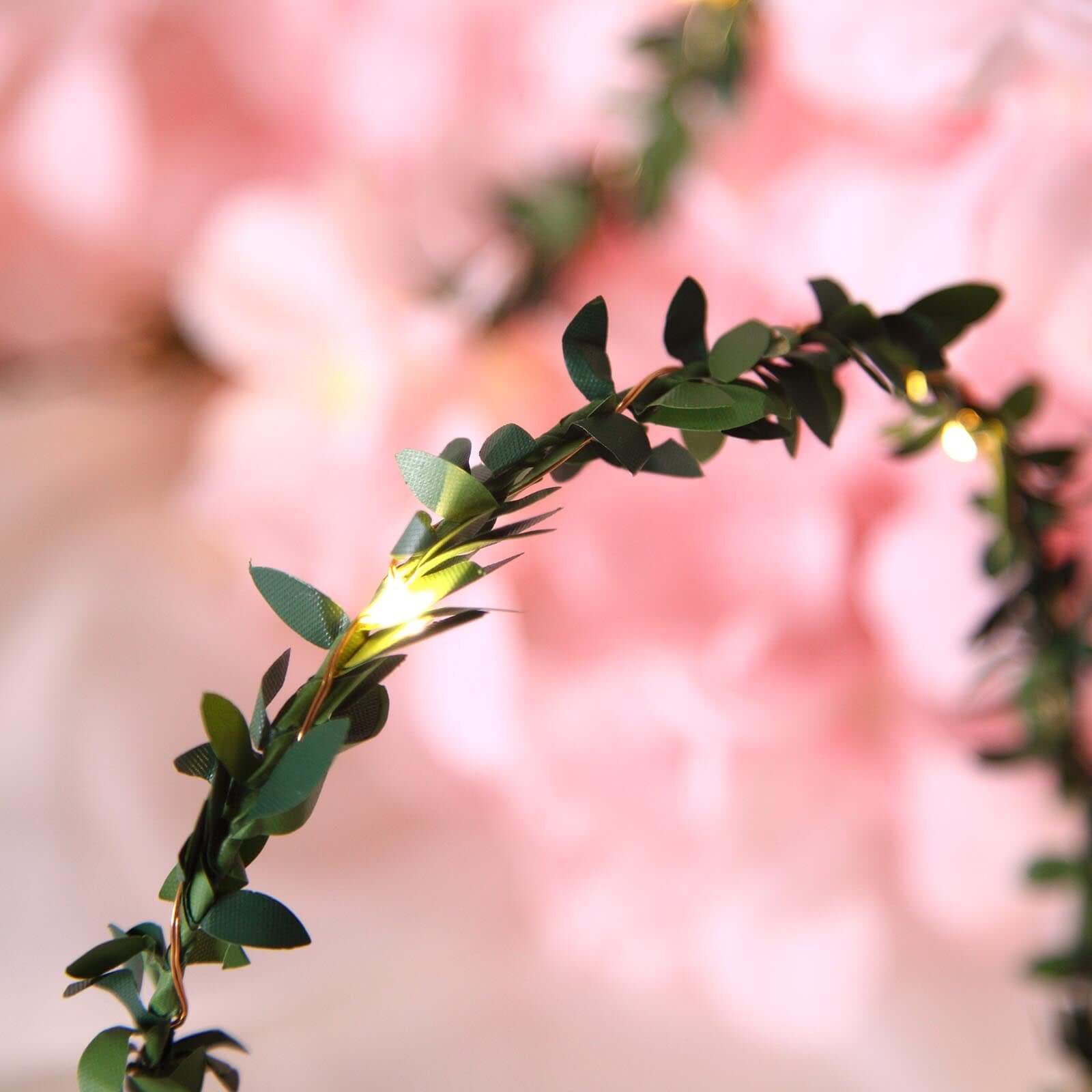 30 LED String Light Garland Green Leaf Design White Light - Battery Operated DÃ©cor Accent 10ft