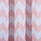 2 Pack White Blush Chevron Print Thermal Blackout Window Curtain Grommet Panels, Noise Canceling Curtains - 52"x96"