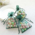 10 Pack 4"x6" Hunter Emerald Green Organza Drawstring Wedding Party Favor Gift Bags
