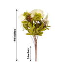 2 Pack 19" Ivory Artificial Peony Flower Wedding Bouquets, Faux Silk Flower Arrangements