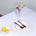 6-Pack Dining Table Mats Floral Lace Design White - Vinyl Non-Slip Surface with Vintage Appeal 15"