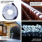 33ft Light Blue Waterproof Outdoor LED Rope Light, 120V With 250 Bright LEDs