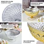 Mercury Glass Pedestal Bowl Vase Compote Style Gold - Sophisticated Floral Table Decor for Events 8"