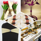 10 Pack Rhinestone Napkin Rings with Velcro Brooch Buckle Pink - Stylish Design for Chair Sashes