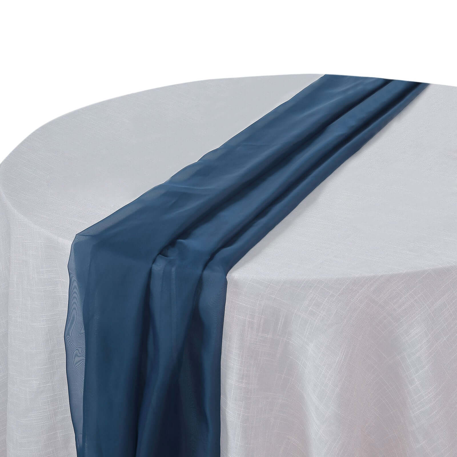 Chiffon 6ft Table Runner Navy Blue - Flowy & Lightweight Table Decor