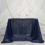 Sequin 90"x90" Table Overlay Square Tablecloth Navy Blue - Sparkly Table Cover