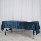 Premium Velvet 60"x102" Rectangle Tablecloth Navy Blue - Reusable & Soft Table Cover