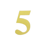 4-Pack Stickers Banner Custom 0-9 Number "5" Design Gold - Milestone Age and Date Stick-On Numbers 5"