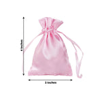 12 Pack 3"x4" Pink Satin Drawstring Pouch Wedding Party Favor Gift Bags