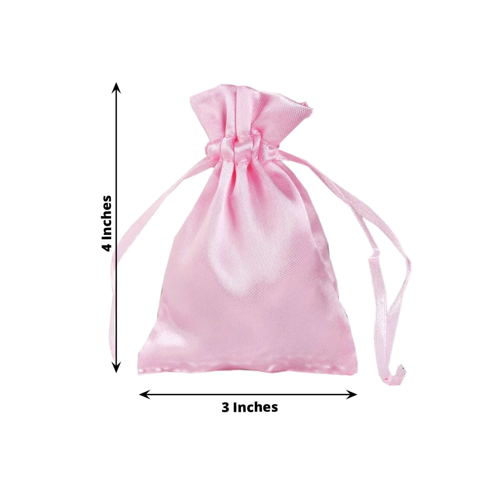 12 Pack 3"x4" Pink Satin Drawstring Pouch Wedding Party Favor Gift Bags