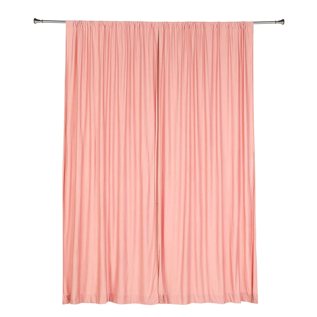 2 Pack Dusty Rose Scuba Polyester Event Curtain Drapes, Durable Flame Resistant Backdrop Event Panels Wrinkle Free with Rod Pockets - 10ftx10ft