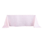 Taffeta 90"x132" Rectangle Tablecloth Blush - Seamless Accordion Crinkle Table Cover