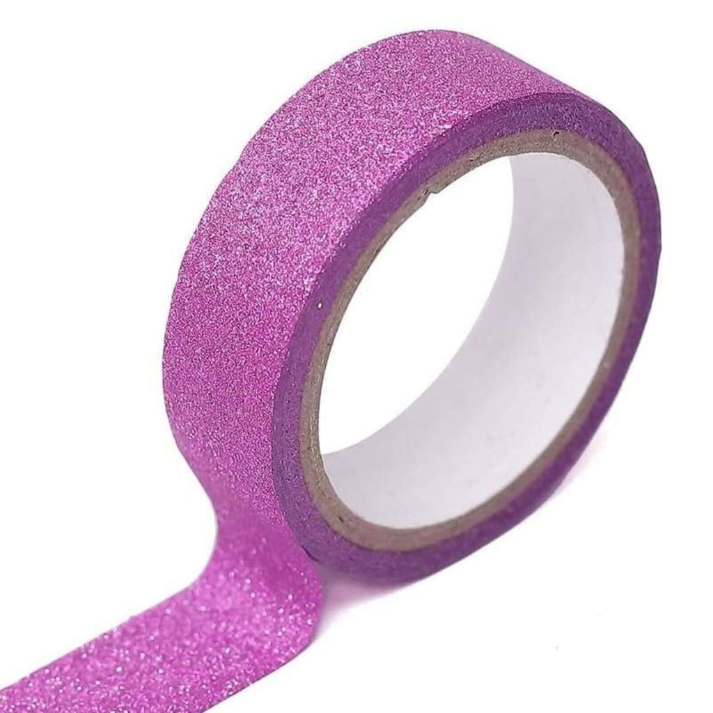 5 Pack 5 Yards Hot Pink Washi Glitter Tape Self Adhesive Craft Decorative Tape