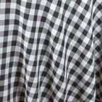 Polyester 90" Round Tablecloth White/Black - Checkered Buffalo Plaid Design for Casual Occasions