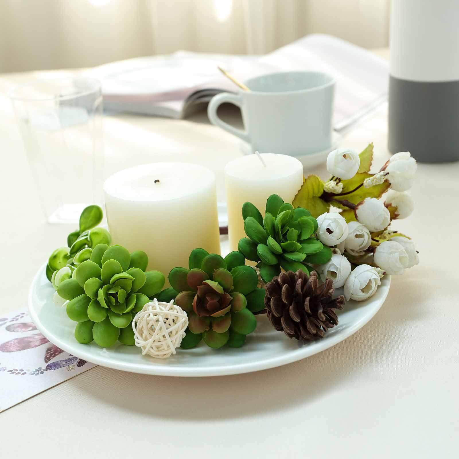 3 Pack 3" Artificial PVC Roundleaf Echeveria Stem Succulent Plants