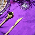 Metallic Foil Tablecloth Square Purple - Stylish Disposable Party Cover 50"x50"