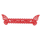 12-Pack Paper Napkin Rings Laser Cut Butterfly Red Shimmery - Decorative Serviette Holders