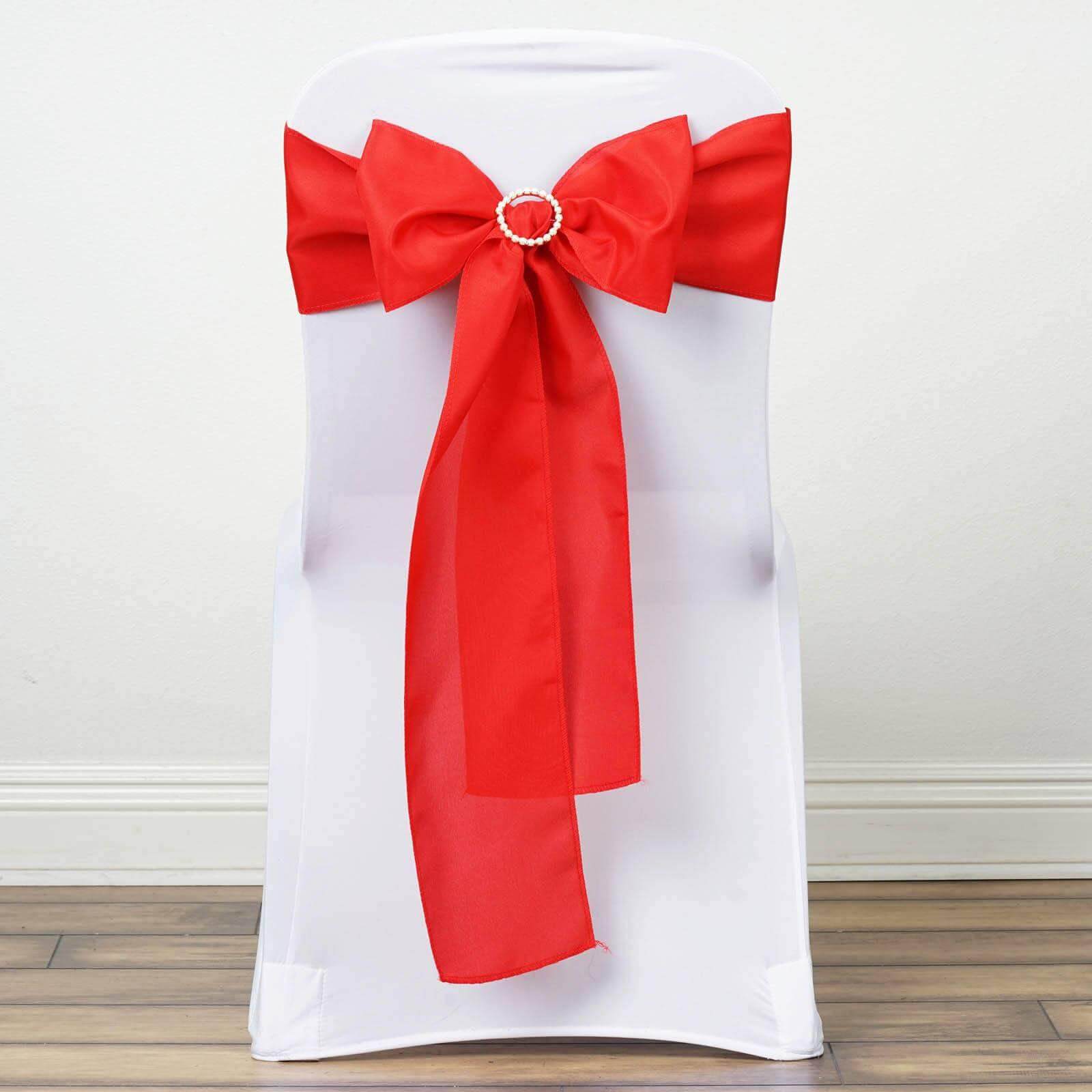 5 Pack Polyester Chair Sashes Red 6"x108"