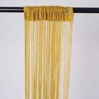 3ftx8ft Gold Silk Tassel String Curtains, Decorative Room Divider Panels