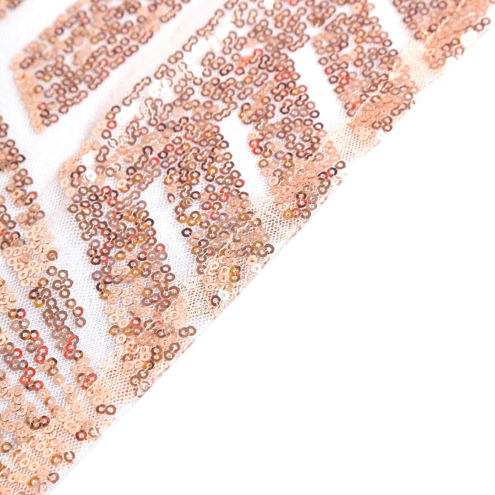 Sequin 90"x132" Rectangle Tablecloth Rose Gold - Seamless Diamond Table Cover