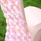 Satin Rosette Chair Cover for Banquet Chairs Blush - Stretch Fitted Slip-On Slipcover