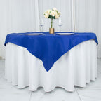 Premium Polyester 54"x54" Table Overlay Square Tablecloth Royal Blue - Stain and Wrinkle-Resistant 220GSM Table Topper
