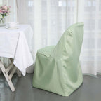 Polyester Slip On Folding Chair Covers Sage Green - Stain-Resistant Reusable Durable Fabric