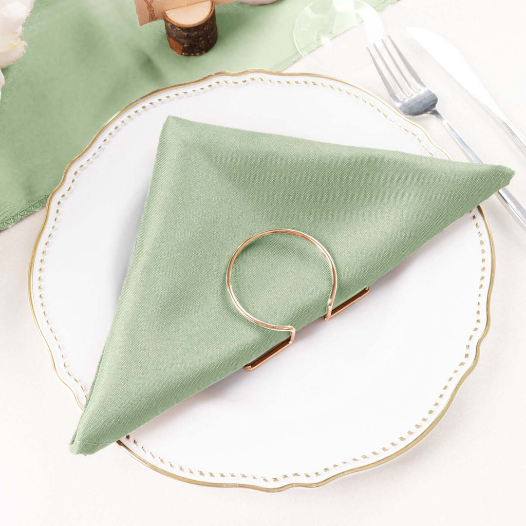 5 Pack Polyester 20"x20" Napkins Sage Green - Wrinkle Resistant & Easy Care Cloth Napkins