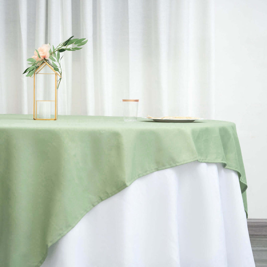 Polyester 70"x70" Table Overlay Square Tablecloth Sage Green - Wrinkle-Resistant & Durable Table Cover