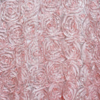 Satin 120" Round Tablecloth Blush - Grandiose 3D Rosette with Seamless Finish Table Cover