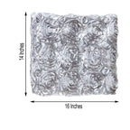 Satin 16" Chair Caps with Rosette Design for Chiavari Chairs Silver - Exquisite Chair Back Cover for Weddings & Parties