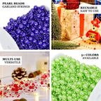 20.5 Yards 9mm 3mm Glossy Tea Green Faux Craft Pearl String Beads