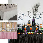 Satin 21ft Table Skirt White - Exquisite Pleated Wedding Table Decor