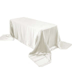 Satin Rectangular 90"x156" Tablecloth Ivory - Seamless Table Cover