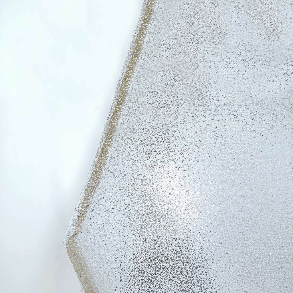 8ftx7ft Metallic Silver Shiny Sequin Hexagon Backdrop Stand Cover, Shiny Sparkle 2-Sided Custom Fit Wedding Arch Cover