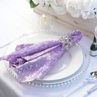 Sequin 20"x20" Napkin Lavender Lilac - Shimmering Dinner Napkin
