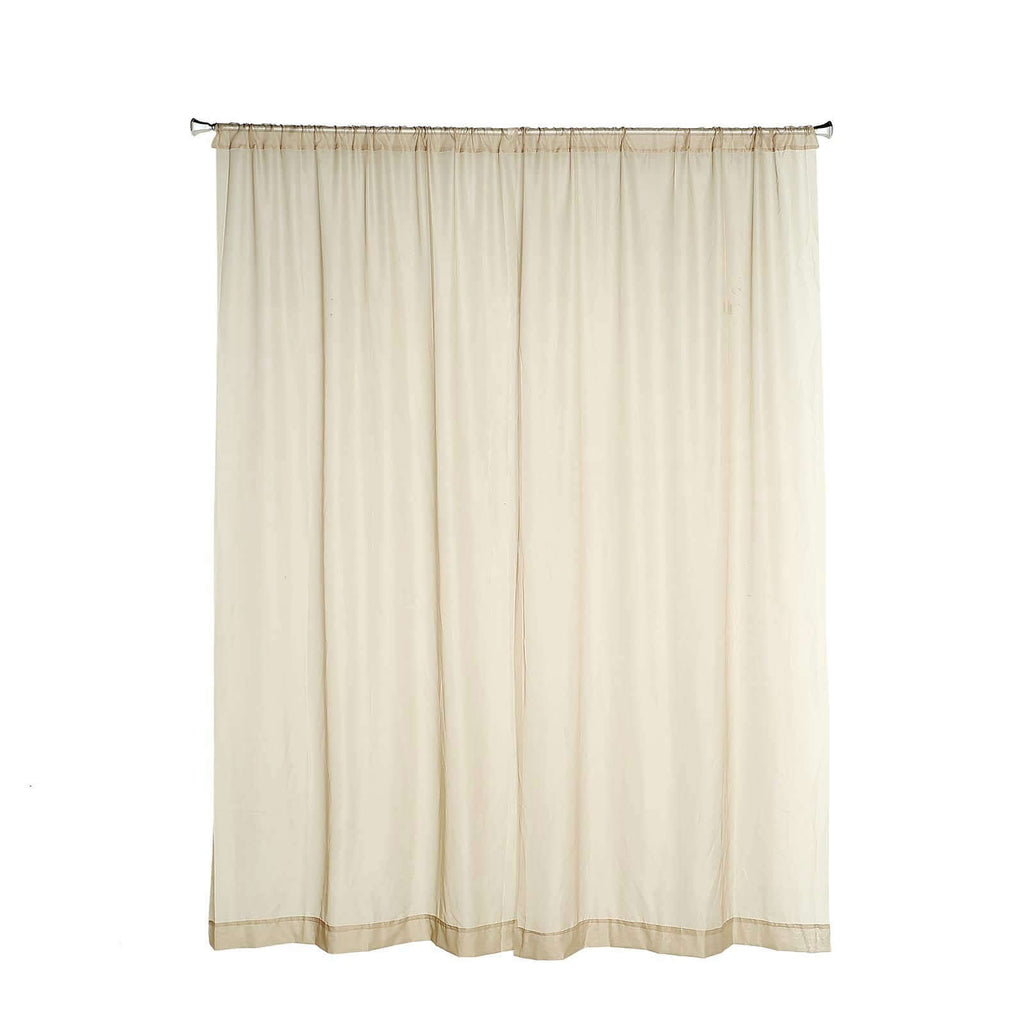 2 Pack Natural Sheer Chiffon Event Curtain Drapes, Durable Flame Resistant Organza Backdrop Event Panels With Rod Pockets - 10ftx10ft