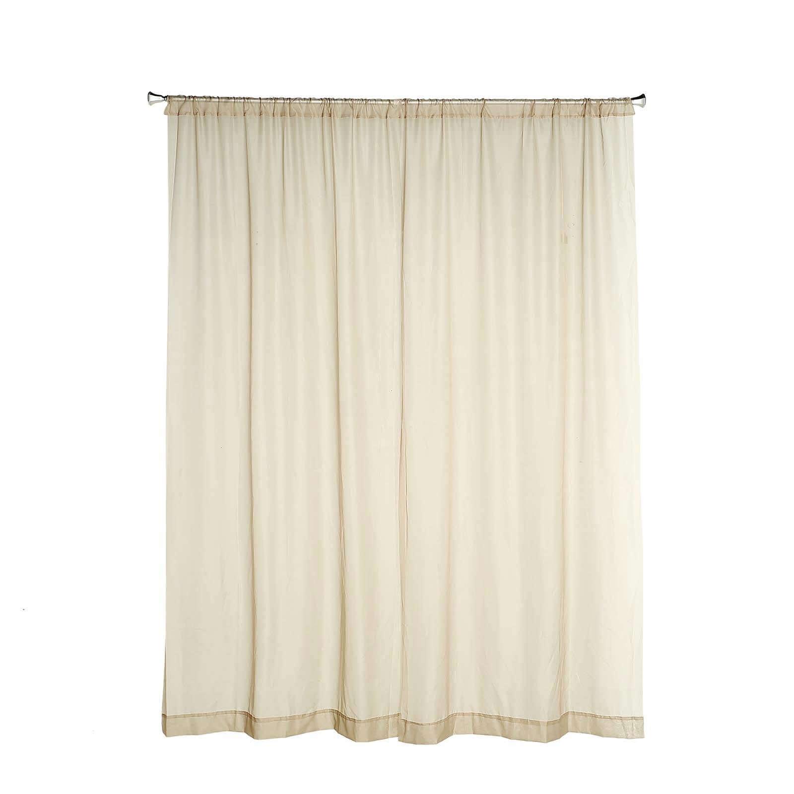 2 Pack Natural Sheer Chiffon Event Curtain Drapes, Durable Flame Resistant Organza Backdrop Event Panels With Rod Pockets - 10ftx10ft