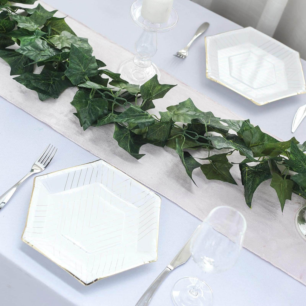 8ft Dark Green UV Protected Artificial Silk Ivy Leaf Garland Vine, Outdoor Indoor