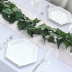 8ft Dark Green UV Protected Artificial Silk Ivy Leaf Garland Vine, Outdoor Indoor