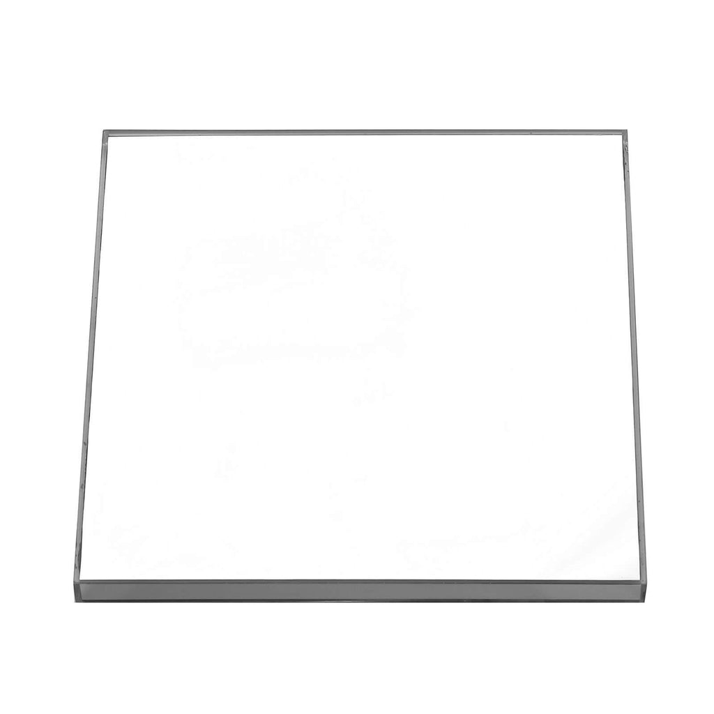 24" Silver Mirror Finish Acrylic Display Box, Pedestal Riser with Interchangeable Lid and Base