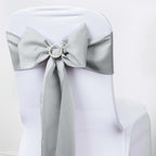 5 Pack Polyester Chair Sashes Silver 6"x108"